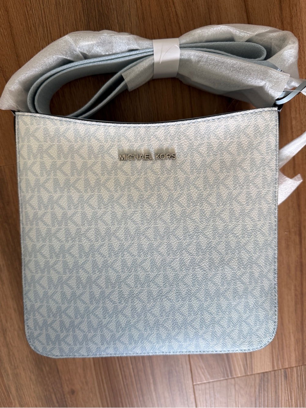 Michael Kors Pale Blue Signature Crossbody Bag